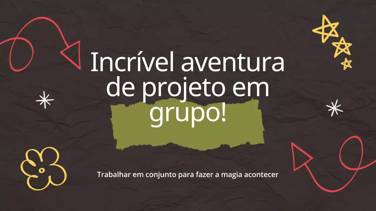 Brown Pop Nosso incrível material de estudo de aventura de projeto de grupo