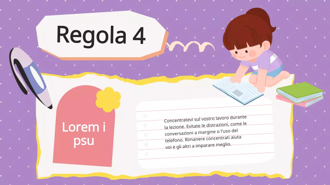 Viola Lilla Animazione Regolamento di classe Materiale di classe