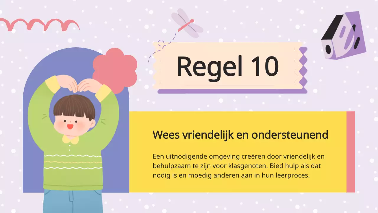 Purple Lilac Animatie Klasregels Lesmateriaal