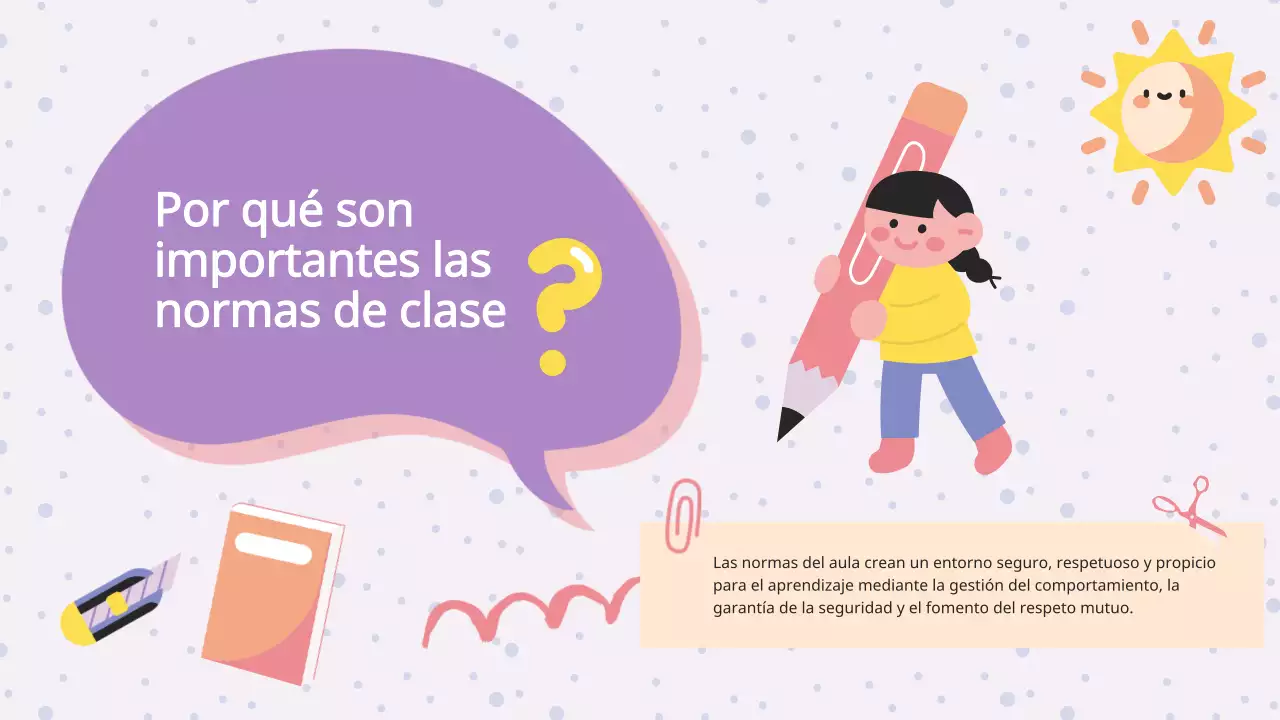 Lila morada Animación Reglas de clase Material de clase