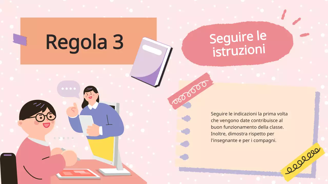 Viola Lilla Animazione Regolamento di classe Materiale di classe