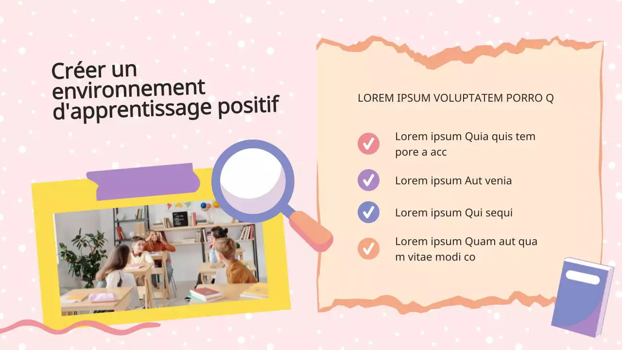 Animation lilas violet Règlement de la classe Matériel de classe