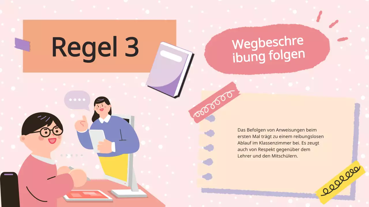 Lila Flieder Animation Klassenzimmer Regeln Klasse Material