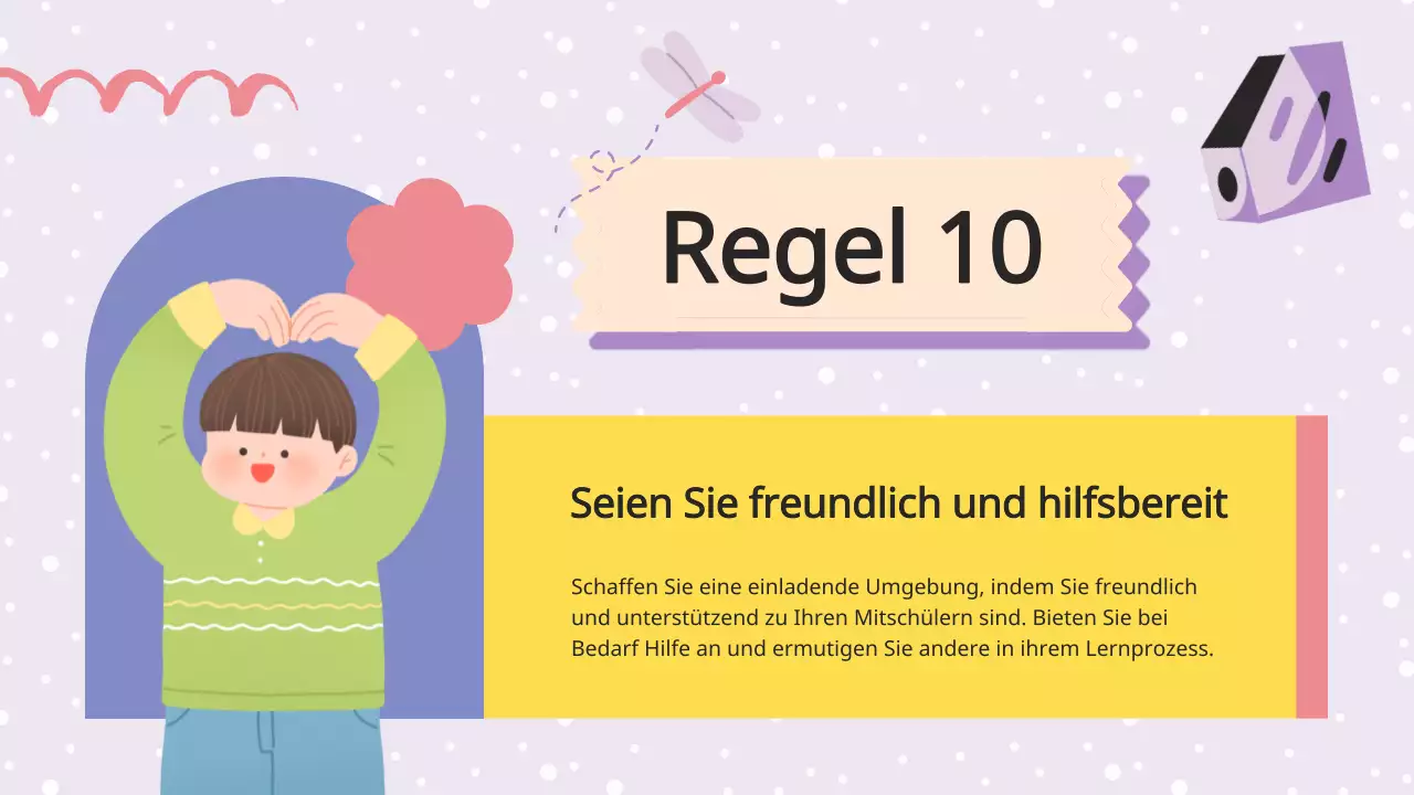 Lila Flieder Animation Klassenzimmer Regeln Klasse Material