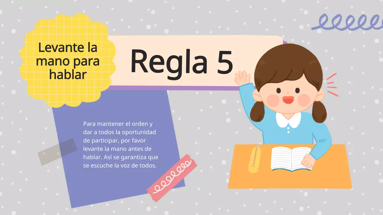 Lila morada Animación Reglas de clase Material de clase