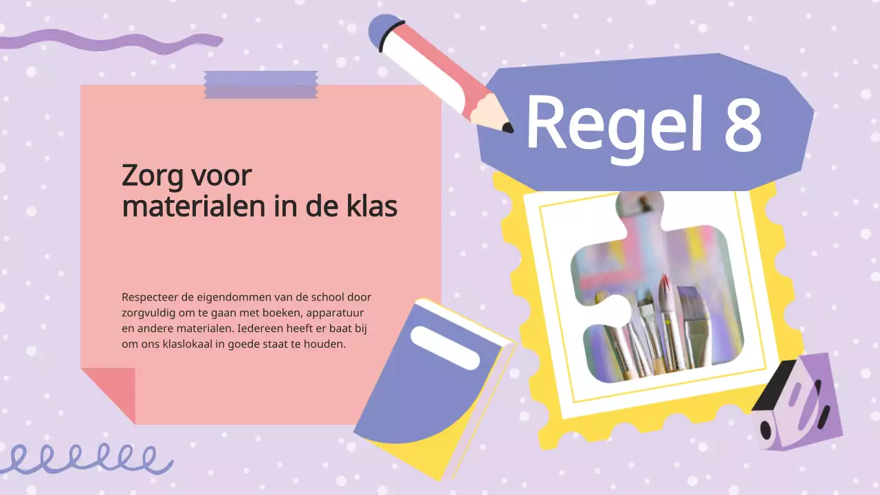 Purple Lilac Animatie Klasregels Lesmateriaal