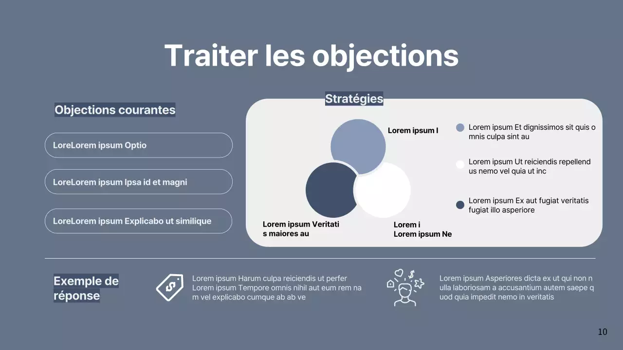 Proposition d'argumentaire commercial simple et gris