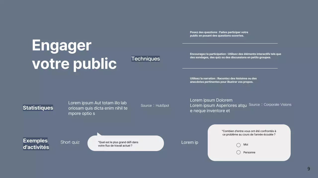 Proposition d'argumentaire commercial simple et gris