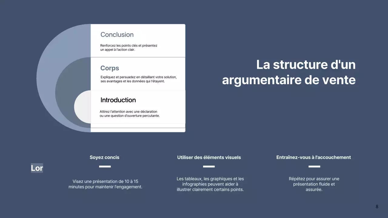 Proposition d'argumentaire commercial simple et gris