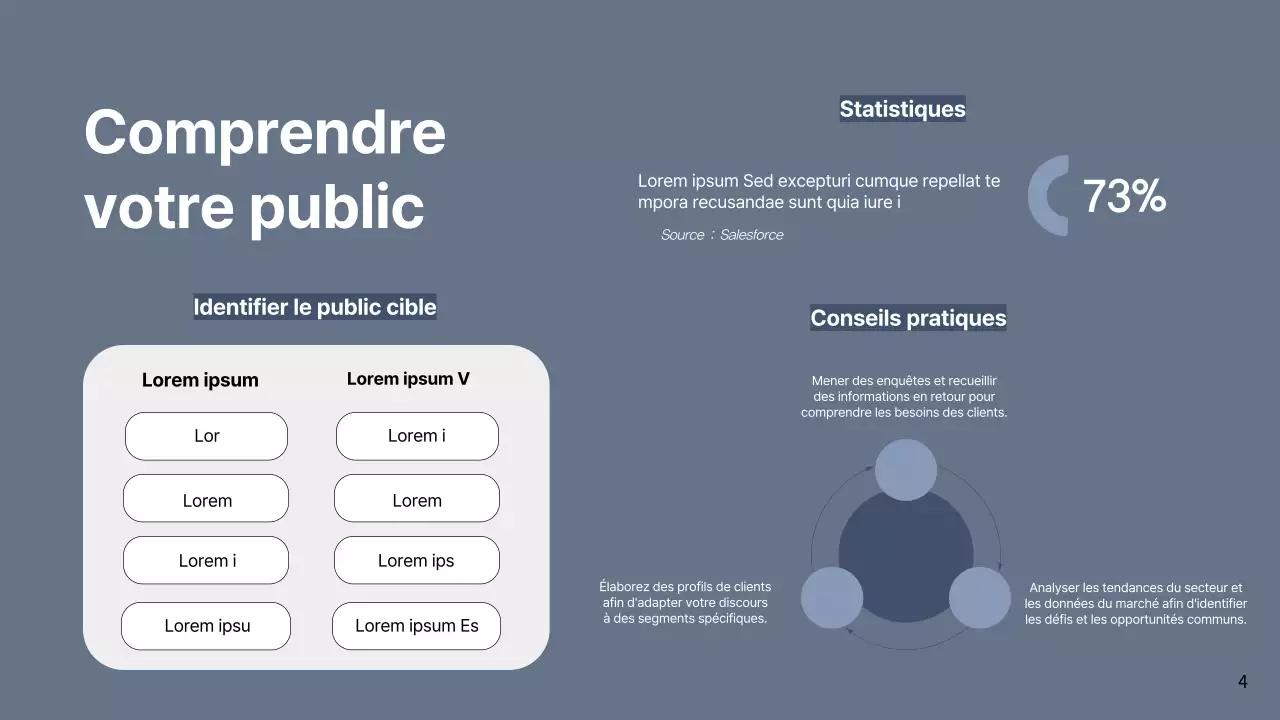 Proposition d'argumentaire commercial simple et gris