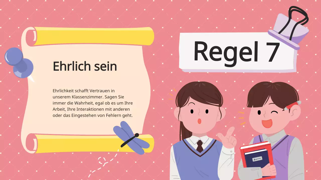 Lila Flieder Animation Klassenzimmer Regeln Klasse Material