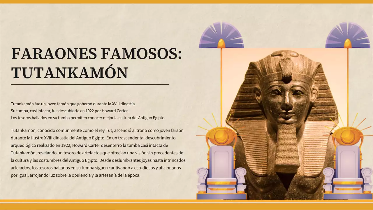 Material didáctico amarillo sencillo sobre el Antiguo Egipto