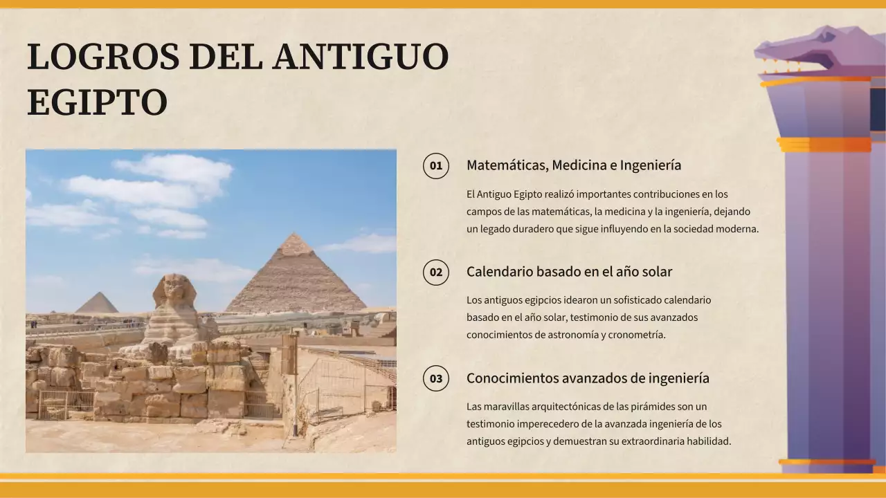 Material didáctico amarillo sencillo sobre el Antiguo Egipto