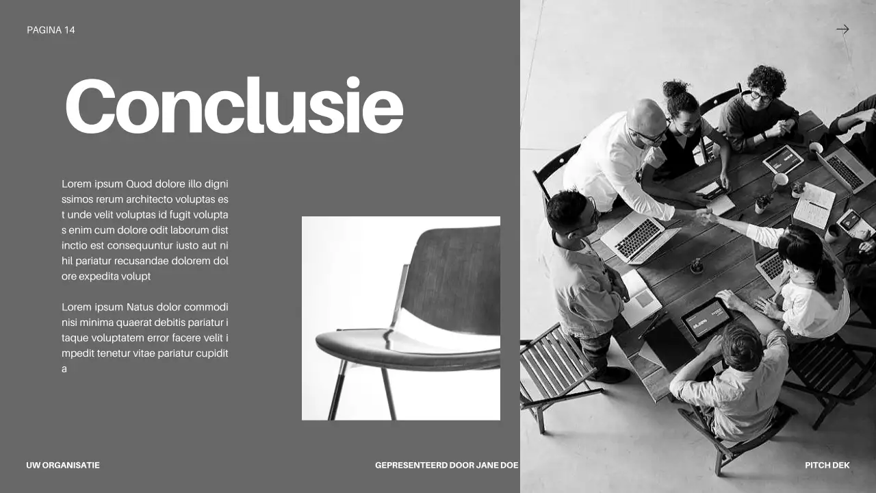 Black Bold Business Startup Pitch Deck Voorstel