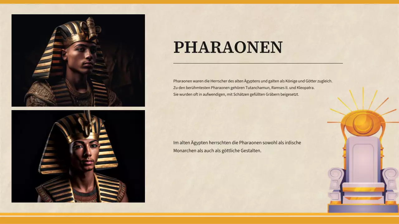 Gelb Einfaches Material für den Geschichtsunterricht im Alten Ägypten