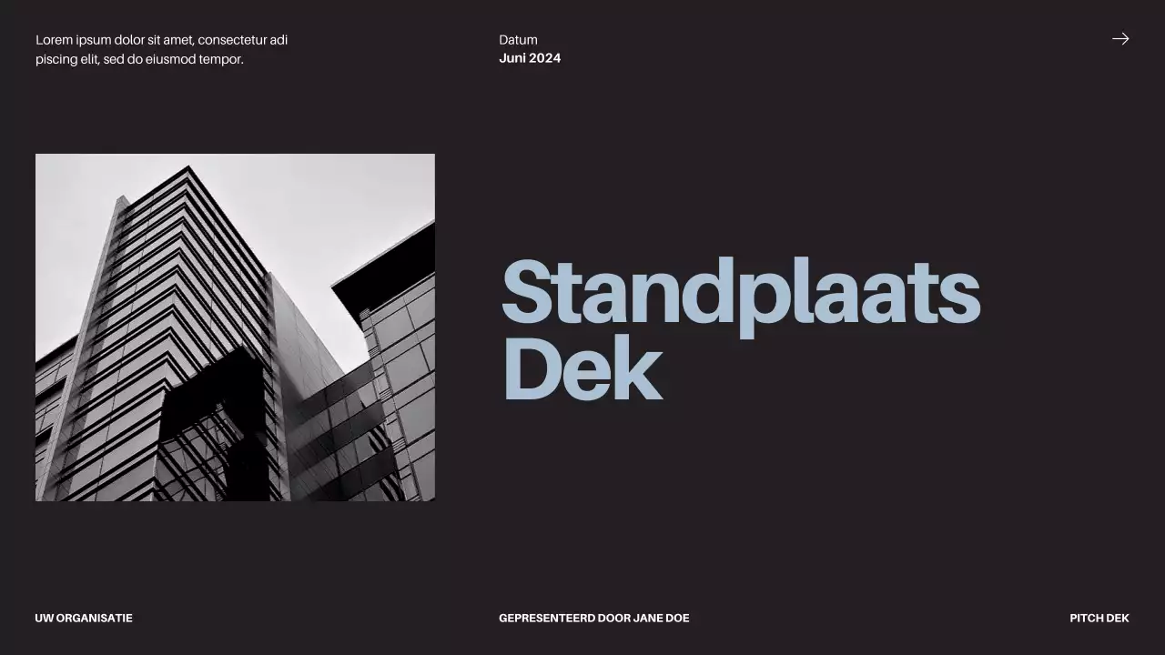 Black Bold Business Startup Pitch Deck Voorstel