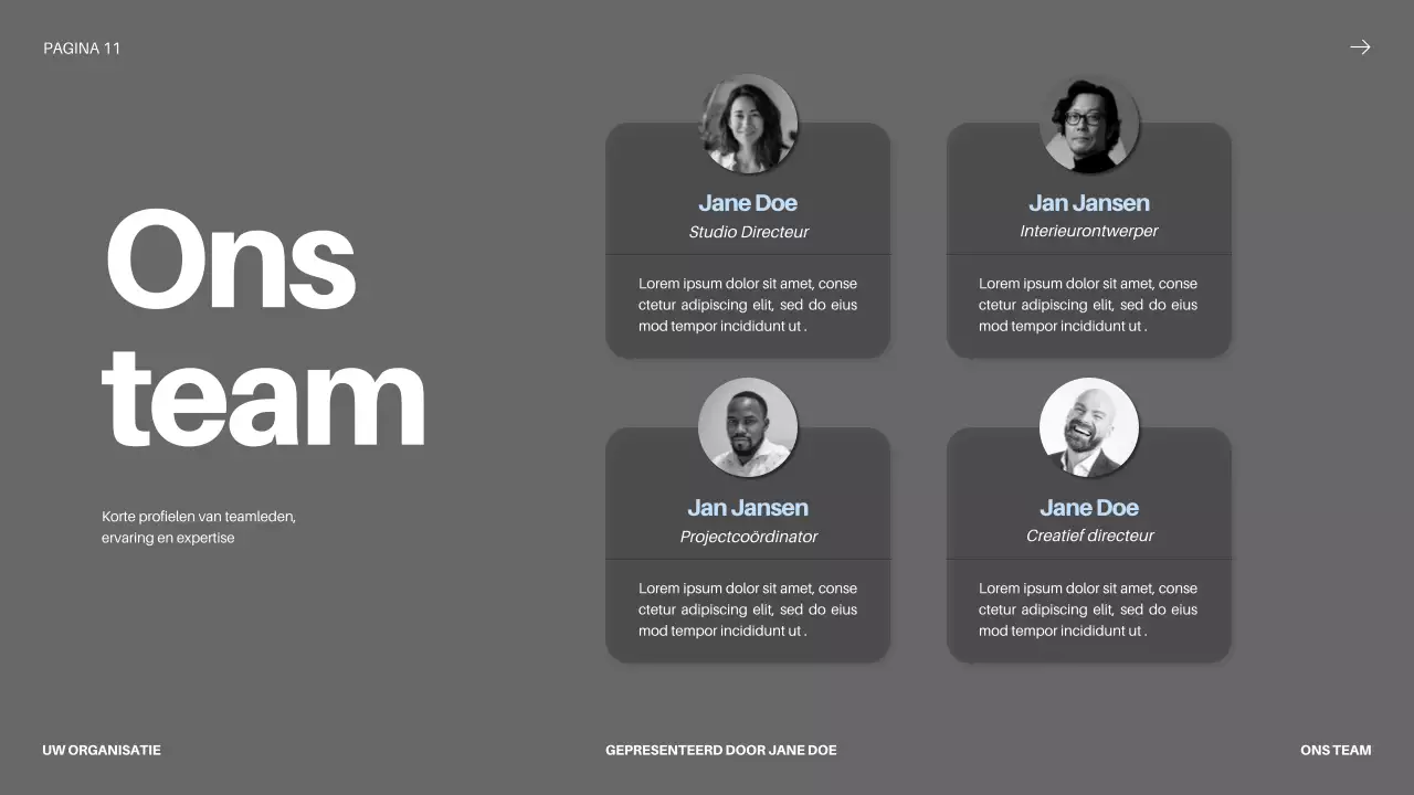 Black Bold Business Startup Pitch Deck Voorstel