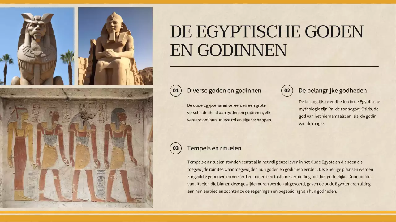 Gele eenvoudige geschiedenisles voor het oude Egypte