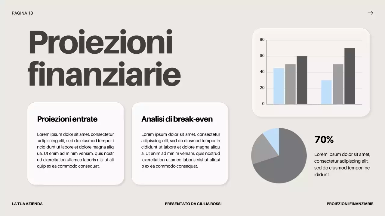 Proposta di lancio di un'impresa in grassetto nero