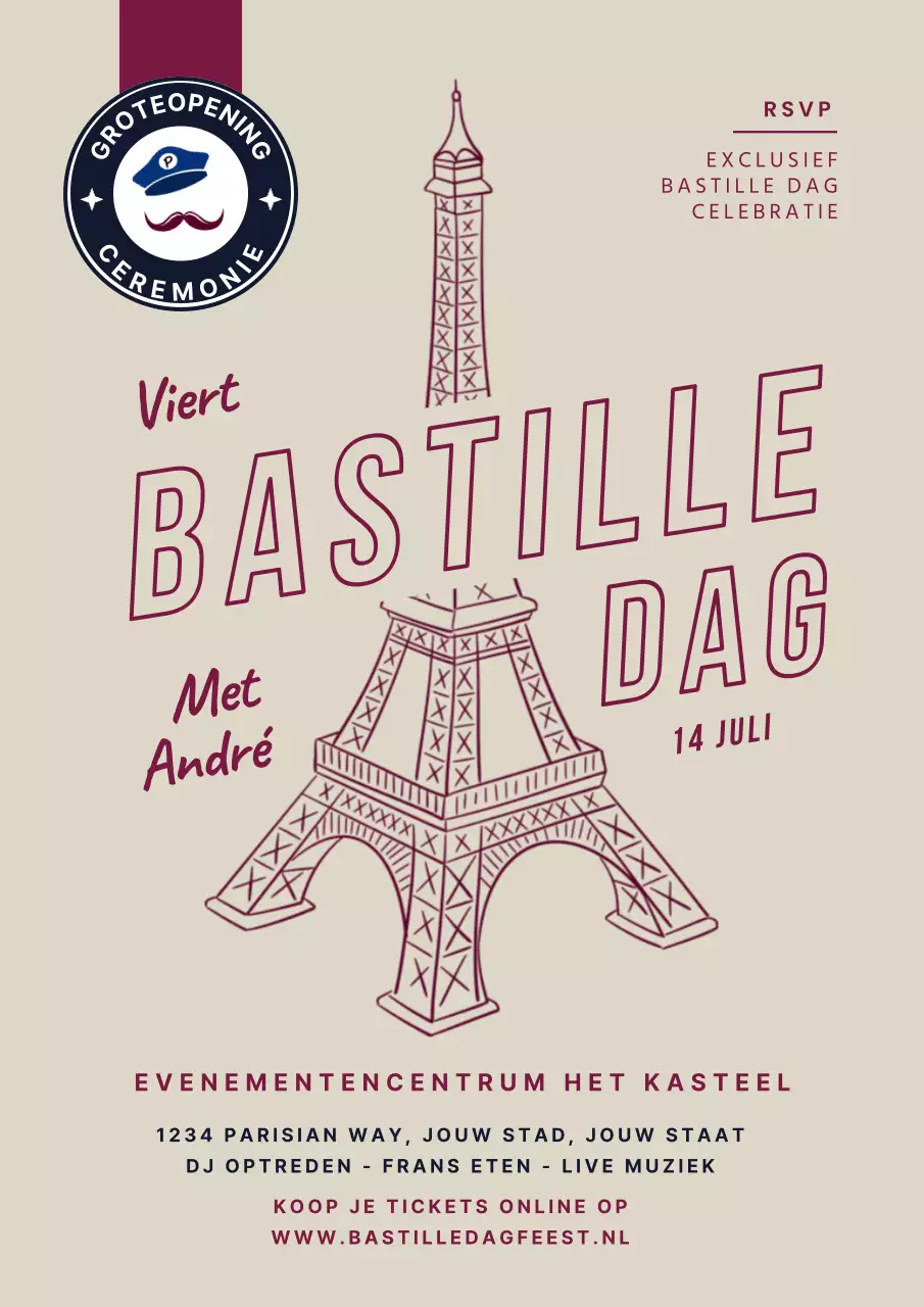 Cream Simpel Feestelijke Feestelijke Opening Flyer