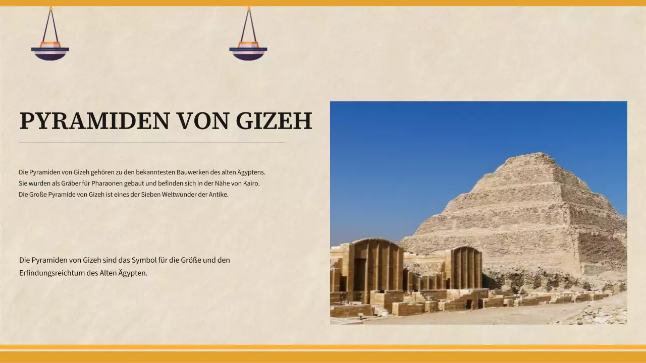 Gelb Einfaches Material für den Geschichtsunterricht im Alten Ägypten