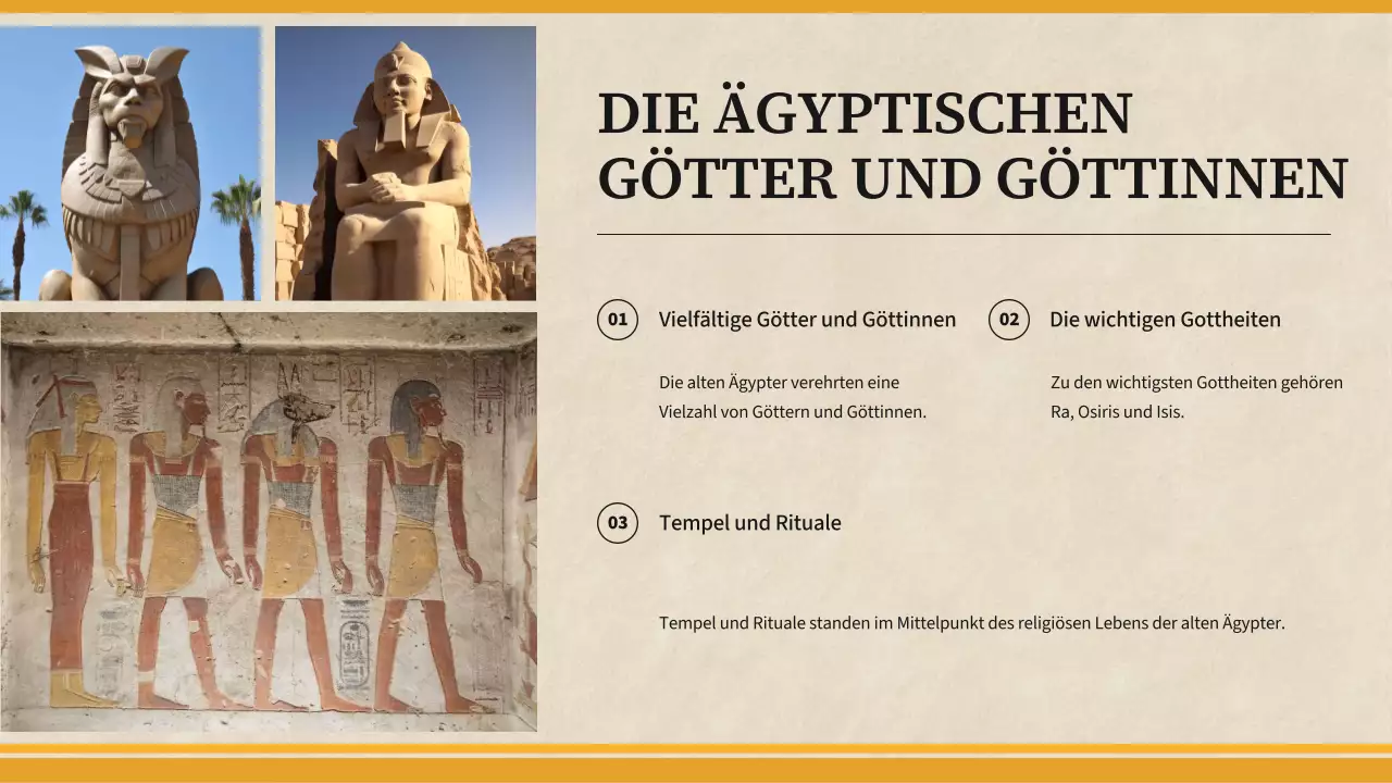 Gelb Einfaches Material für den Geschichtsunterricht im Alten Ägypten