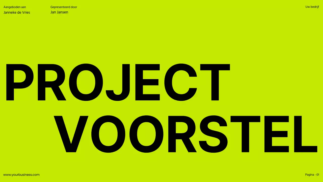 Lime Khaki Bold Lime Khaki Bold Zakelijk projectvoorstel