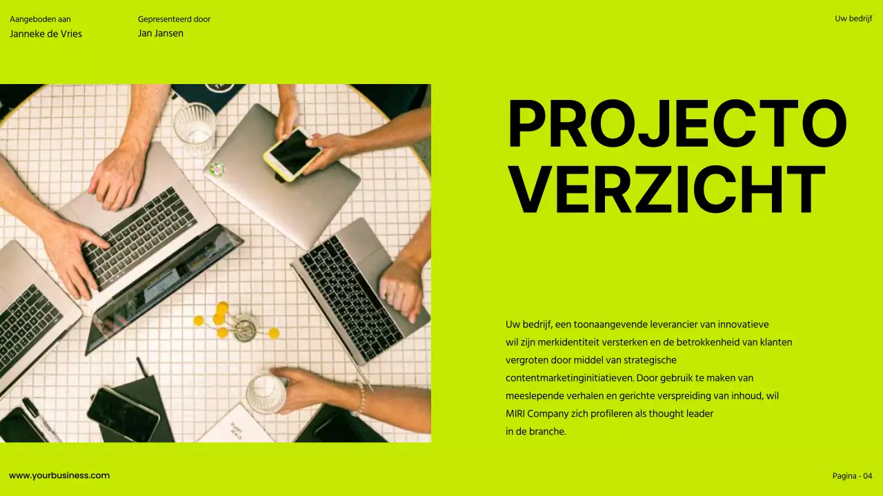 Lime Khaki Bold Lime Khaki Bold Zakelijk projectvoorstel