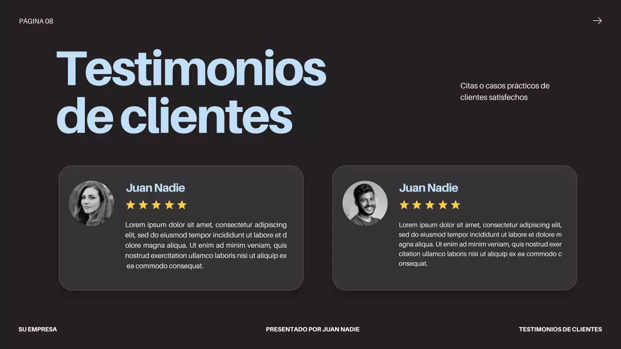 Black Bold Business Startup Pitch Deck Propuesta