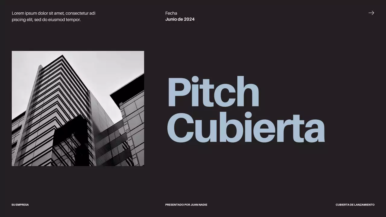 Black Bold Business Startup Pitch Deck Propuesta