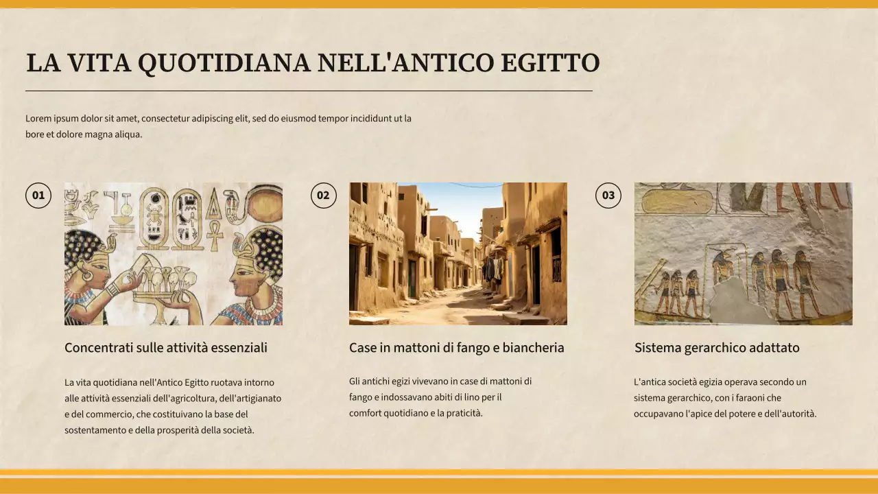 Giallo Materiale semplice per le lezioni di storia dell'Antico Egitto