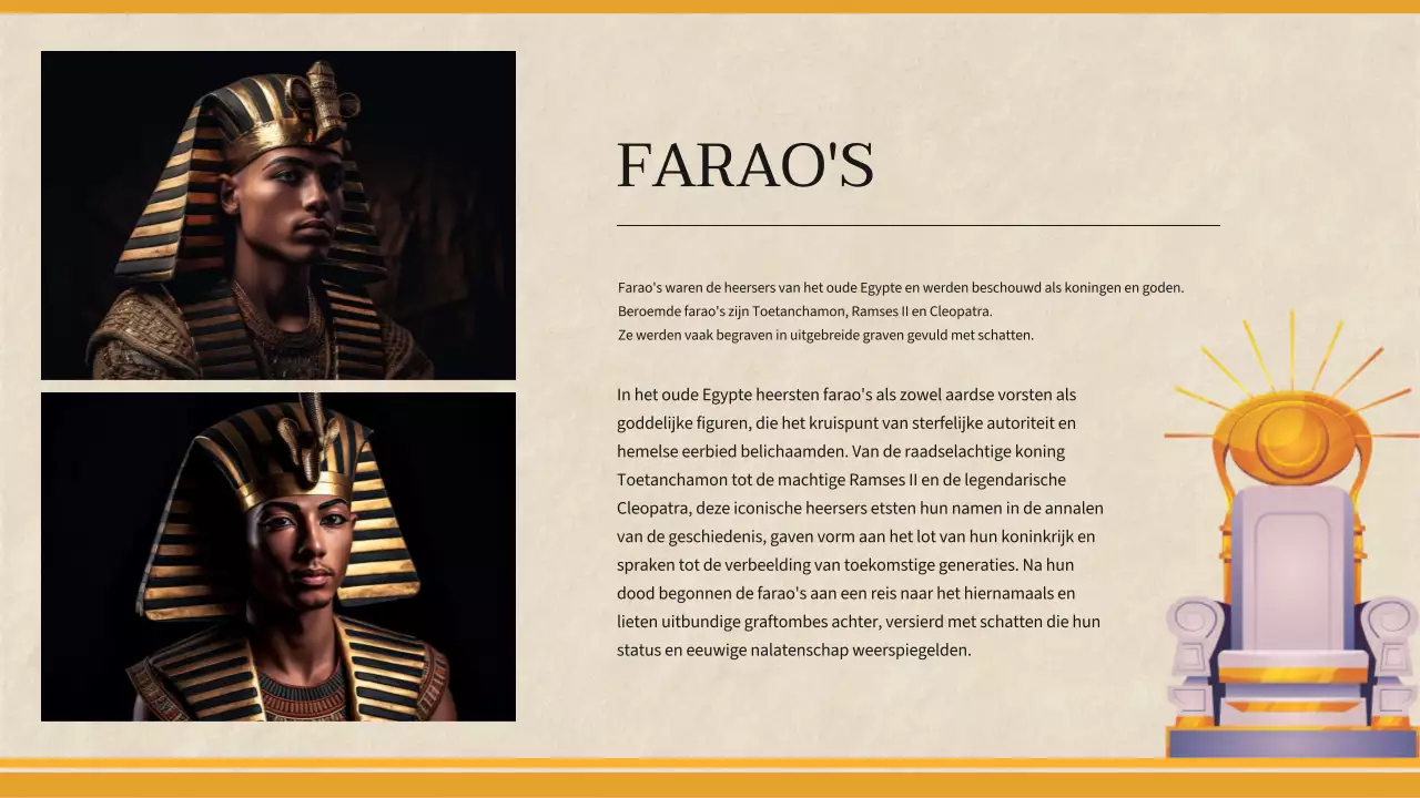 Gele eenvoudige geschiedenisles voor het oude Egypte