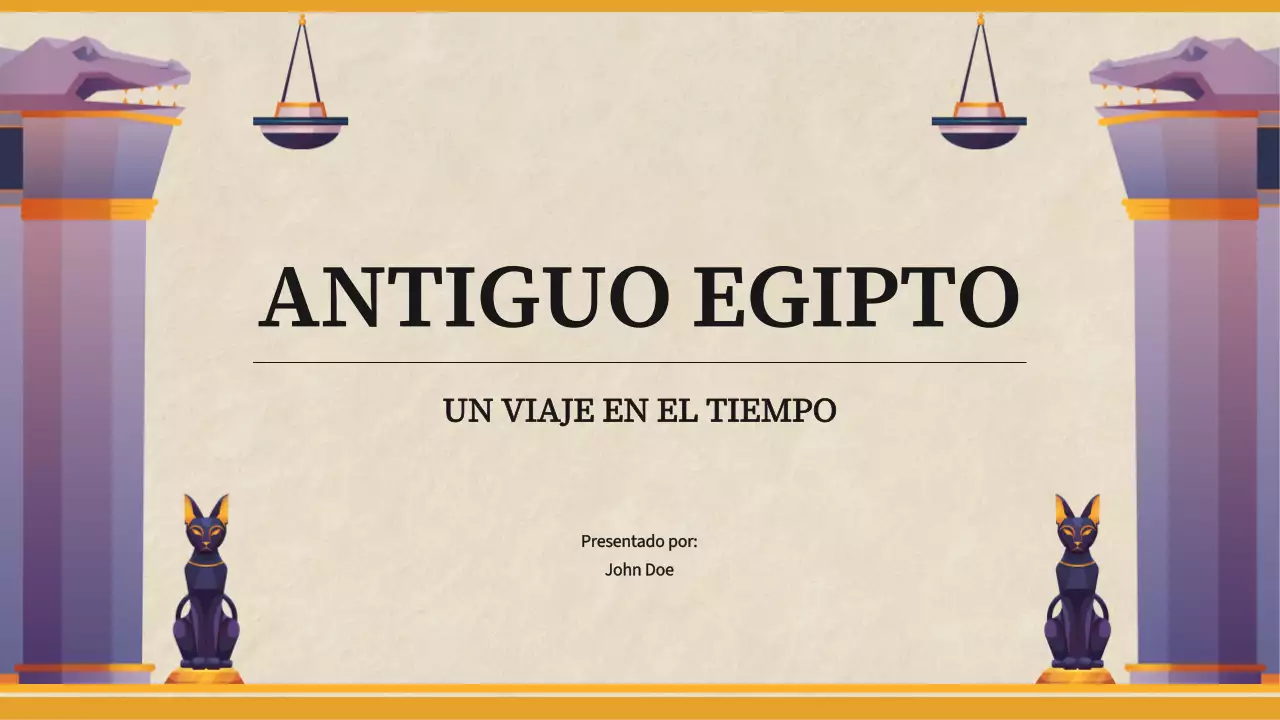 Material didáctico amarillo sencillo sobre el Antiguo Egipto