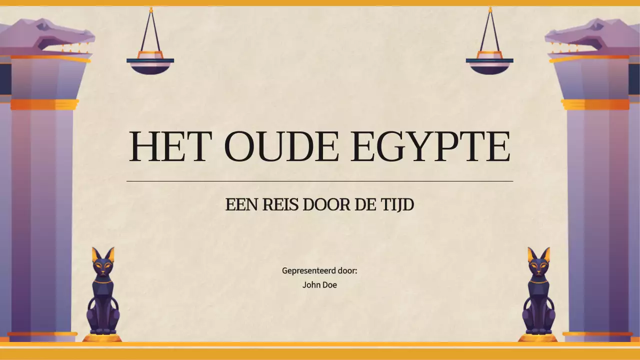Gele eenvoudige geschiedenisles voor het oude Egypte