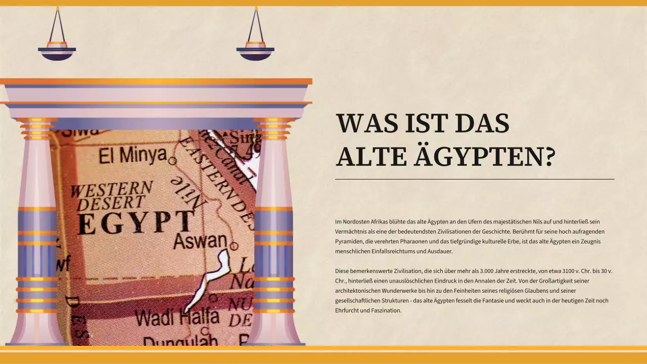 Gelb Einfaches Material für den Geschichtsunterricht im Alten Ägypten
