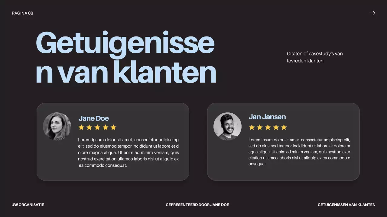 Black Bold Business Startup Pitch Deck Voorstel