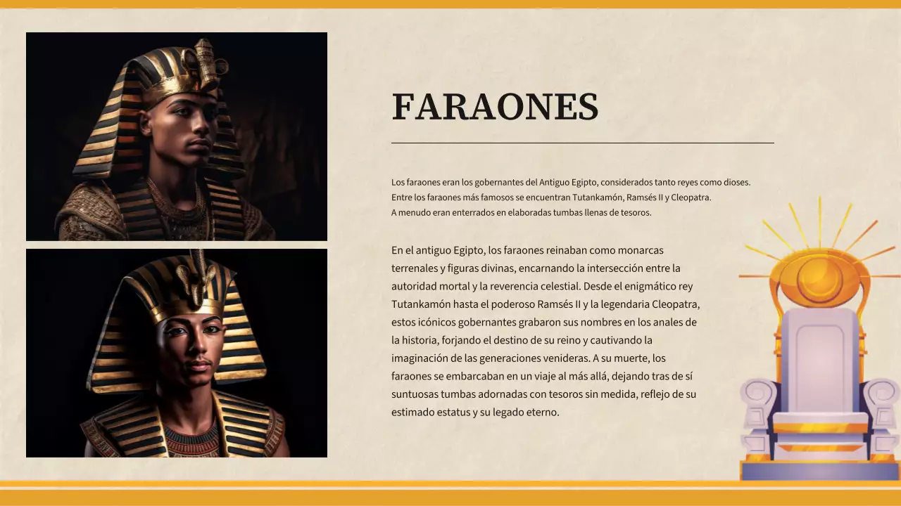 Material didáctico amarillo sencillo sobre el Antiguo Egipto