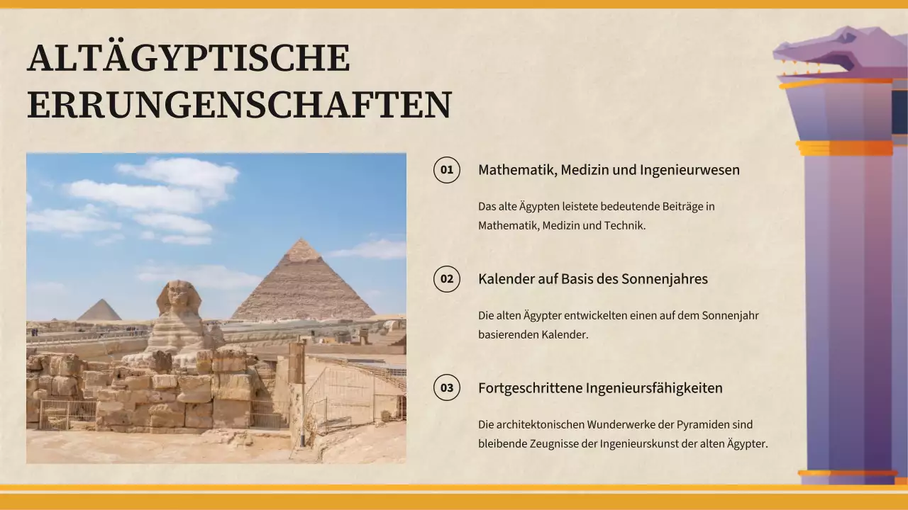 Gelb Einfaches Material für den Geschichtsunterricht im Alten Ägypten