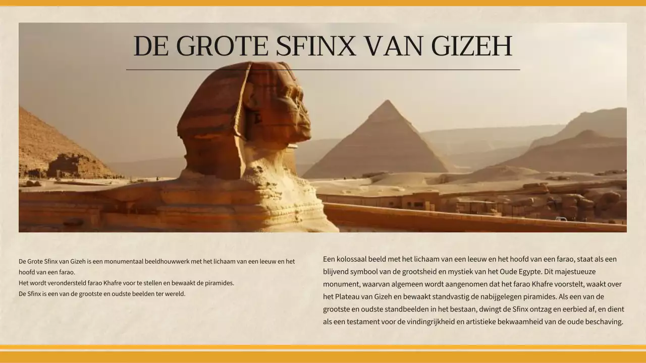 Gele eenvoudige geschiedenisles voor het oude Egypte
