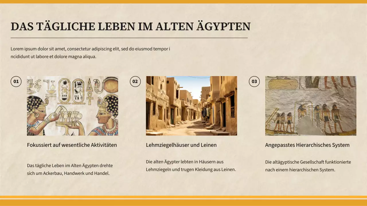 Gelb Einfaches Material für den Geschichtsunterricht im Alten Ägypten