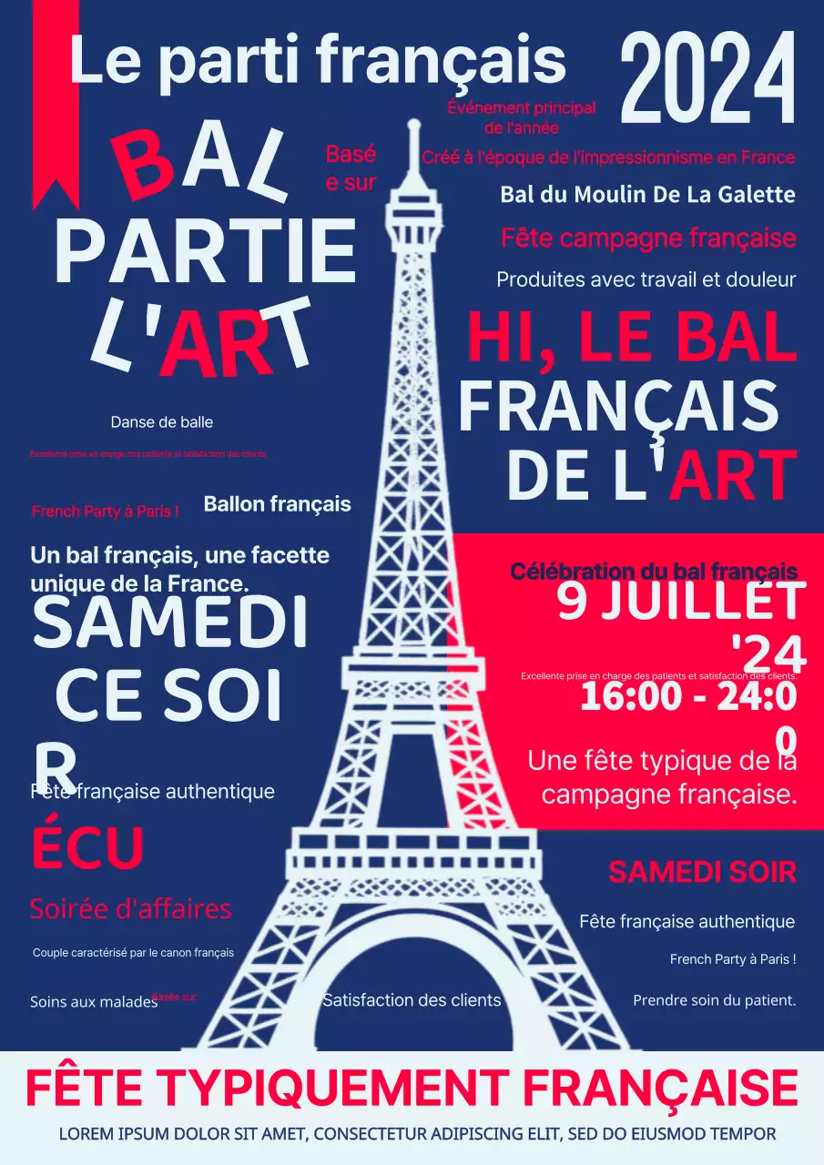 Fête française bleu blanc rouge