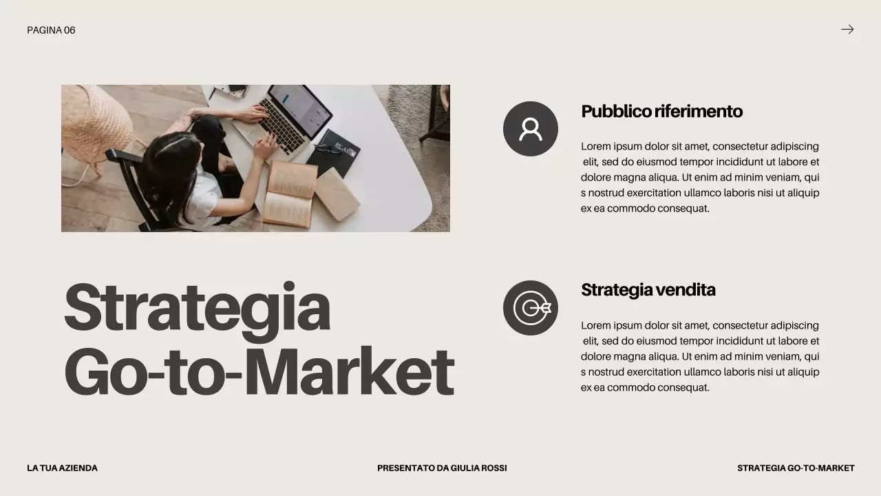 Proposta di lancio di un'impresa in grassetto nero