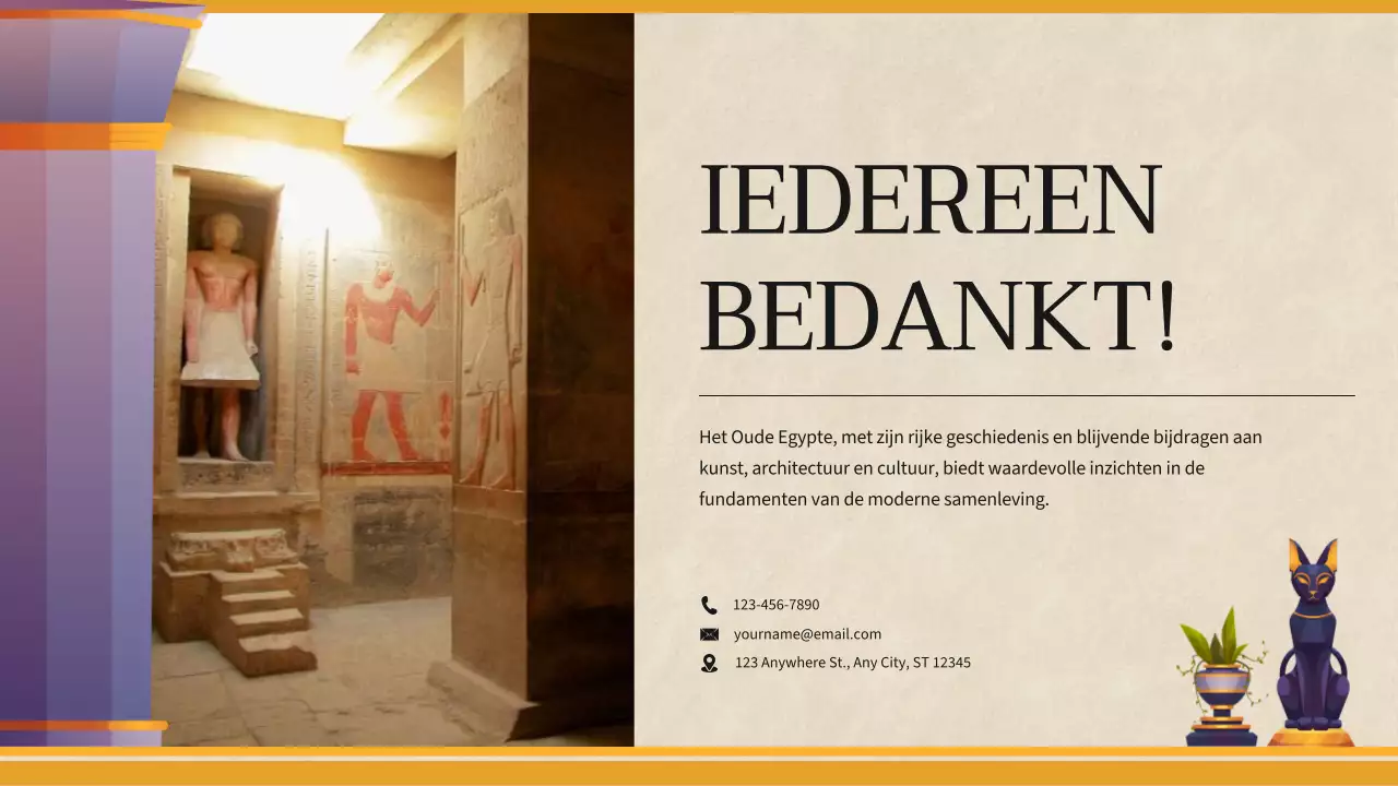 Gele eenvoudige geschiedenisles voor het oude Egypte