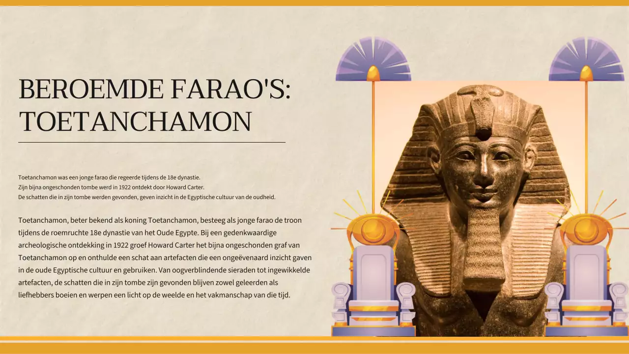 Gele eenvoudige geschiedenisles voor het oude Egypte