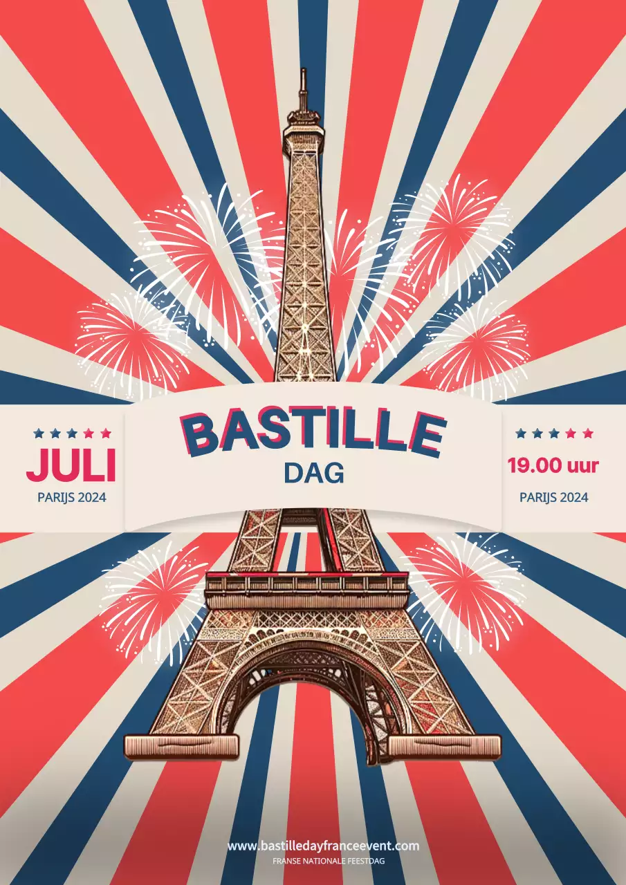 Blauw Wit Rood Viering van Bastille Day