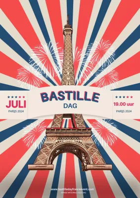 Blauw Wit Rood Viering van Bastille Day