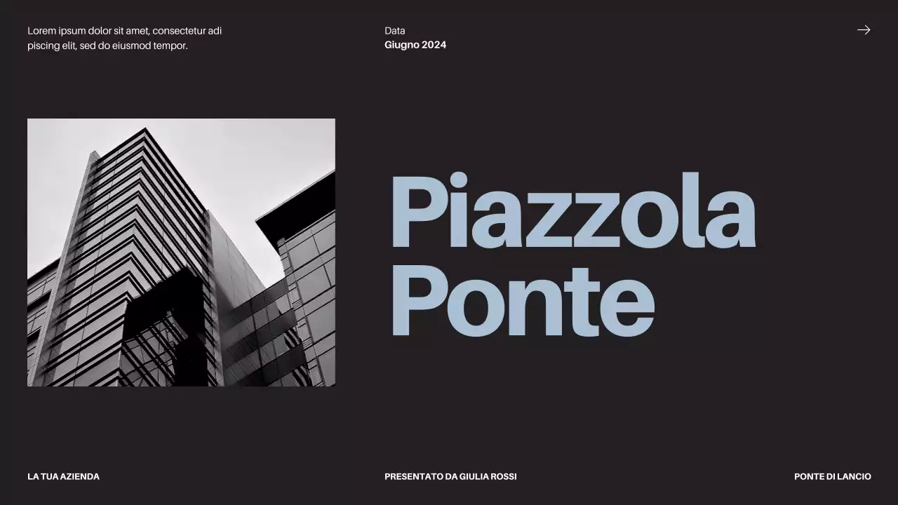 Proposta di lancio di un'impresa in grassetto nero