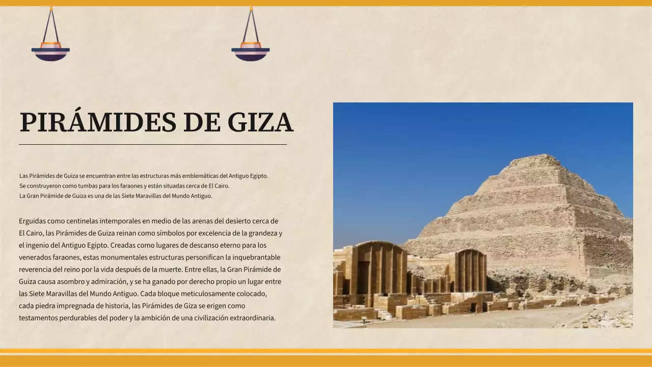 Material didáctico amarillo sencillo sobre el Antiguo Egipto