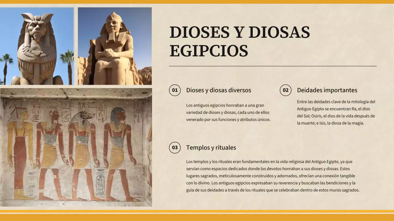 Material didáctico amarillo sencillo sobre el Antiguo Egipto