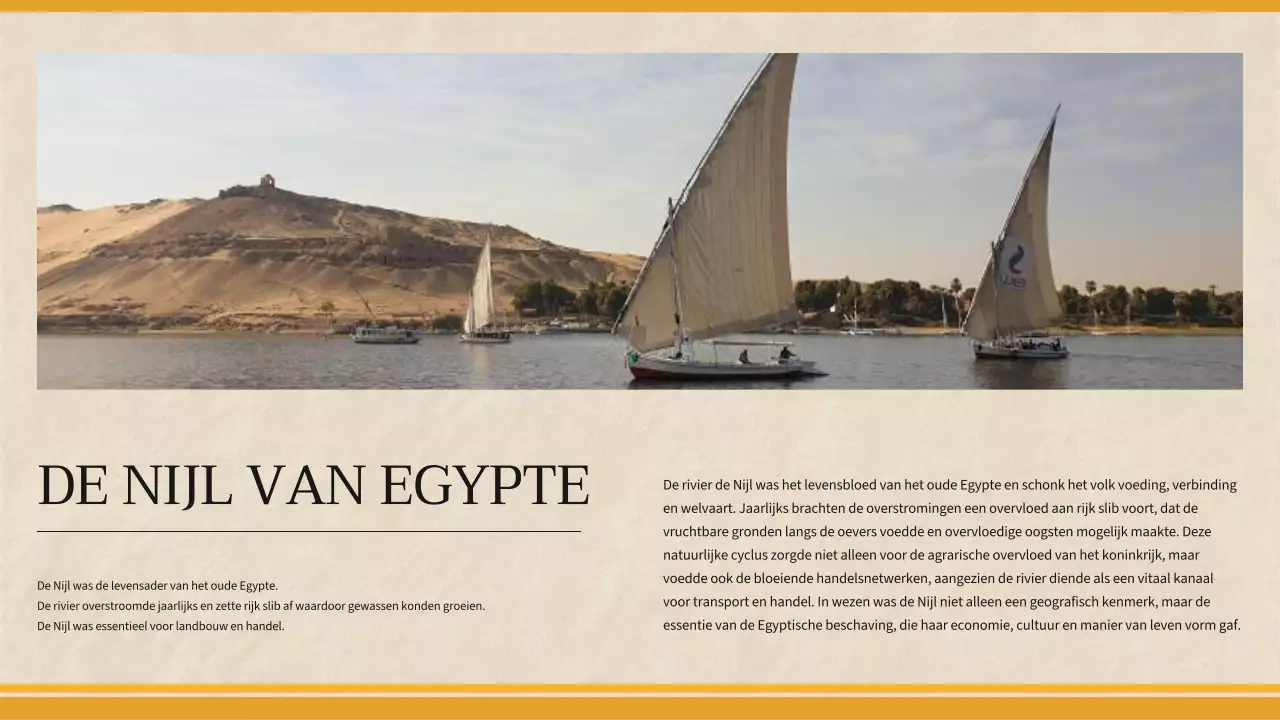 Gele eenvoudige geschiedenisles voor het oude Egypte